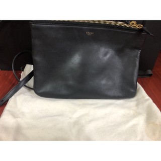 Celine trio 小款 平滑羊皮三層斜背包