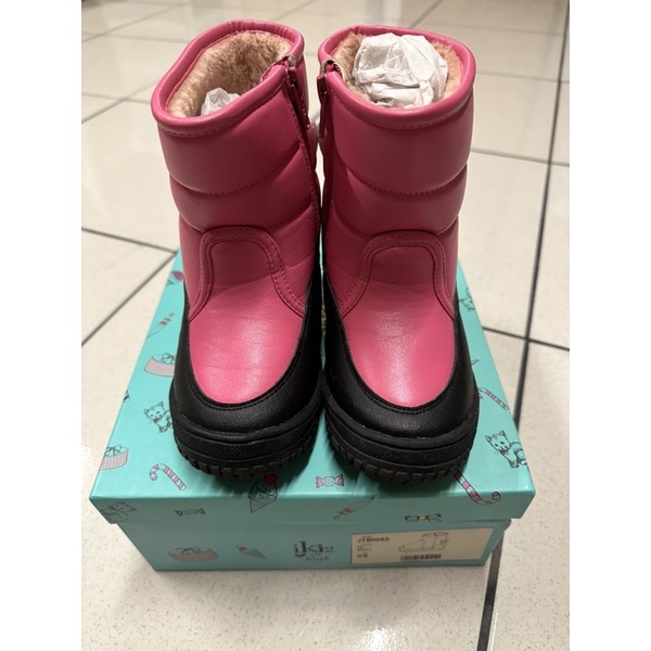 『二手』iki2童鞋-咕妮兔冒險冬季防潑水鋪毛機能靴-桃紅-XS16.8cm