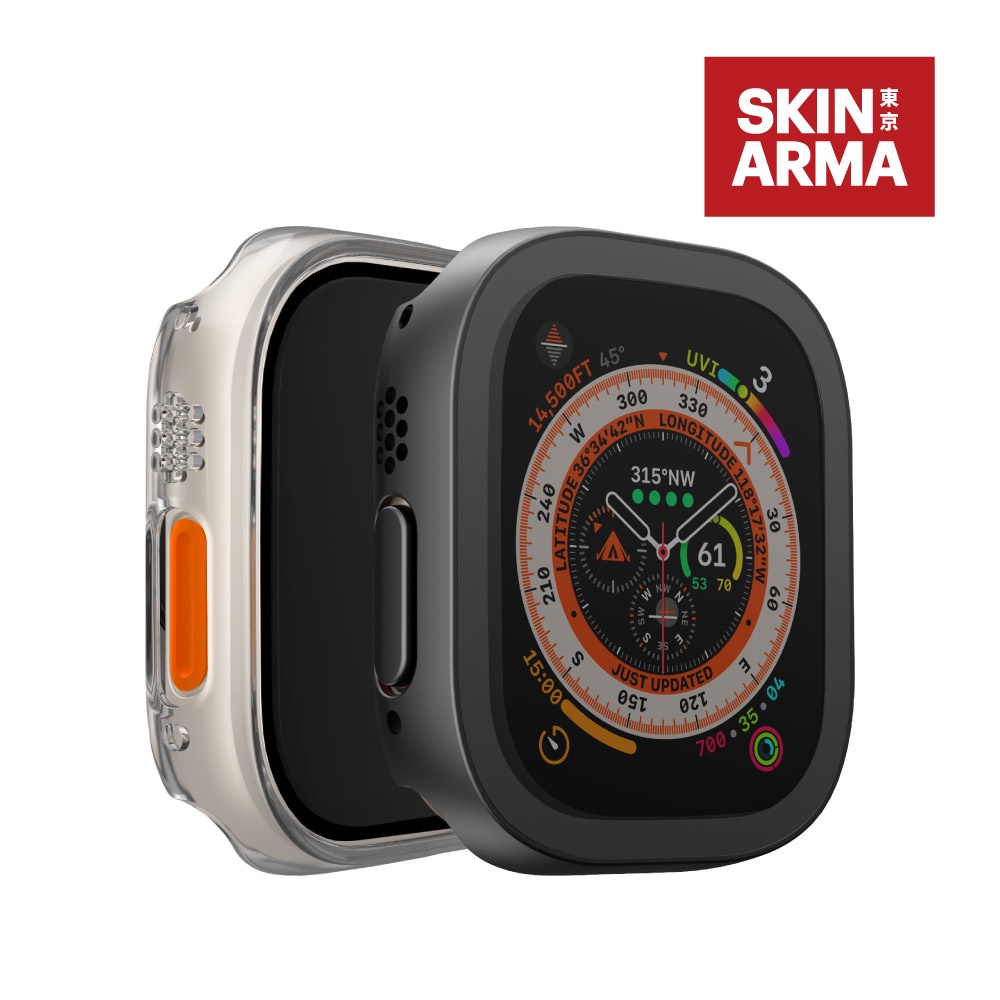 【SKINARMA】Apple Watch Ultra 透亮防指紋防刮保護殼(Gado)｜49 mm 錶殼 錶框 保護殼