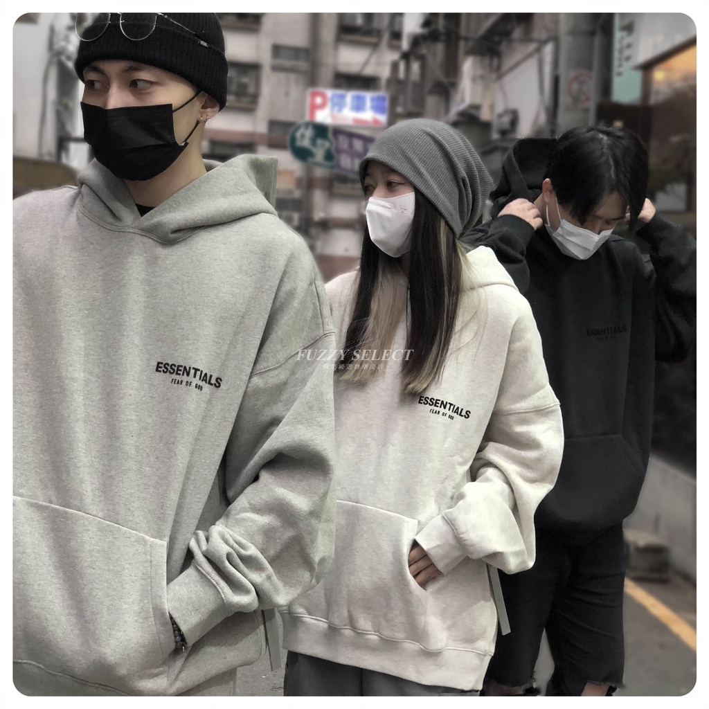 【逢甲 FUZZY】FOG Essentials 前後Logo Hoodie 帽T 黑 淺灰 灰