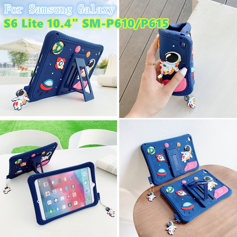SAMSUNG 三維可愛卡通太空宇航員保護殼適用於三星 Galaxy Tab S6 Lite 10.4 2020 202