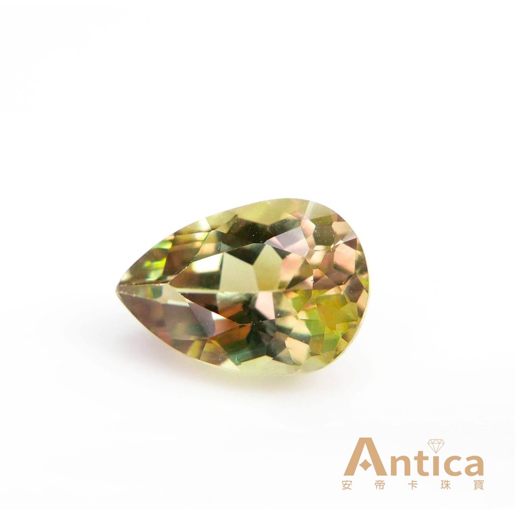 [ANTICA]水鋁石 Diaspore 3.54克拉 水滴 黃色 綠色 土耳其 天然寶石 （彩色寶石）安帝卡珠寶