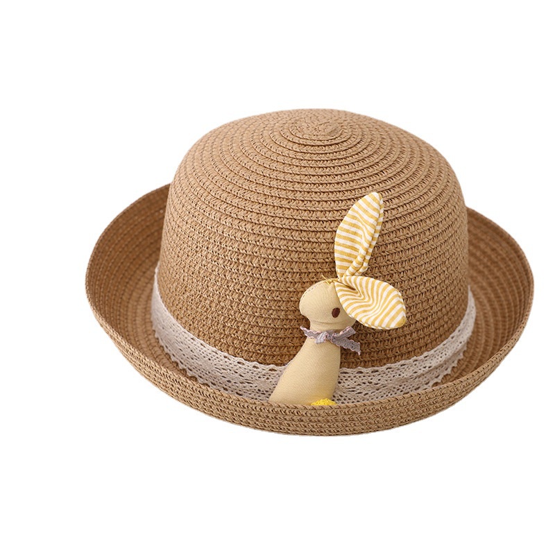 女寶寶遮陽帽夏薄款涼帽防曬太陽帽子可愛女童沙灘公主兒童草帽防曬