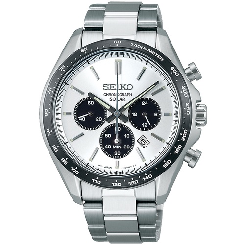 Seiko Selection S系列 不銹鋼太陽能熊貓配色男錶 SBPY165