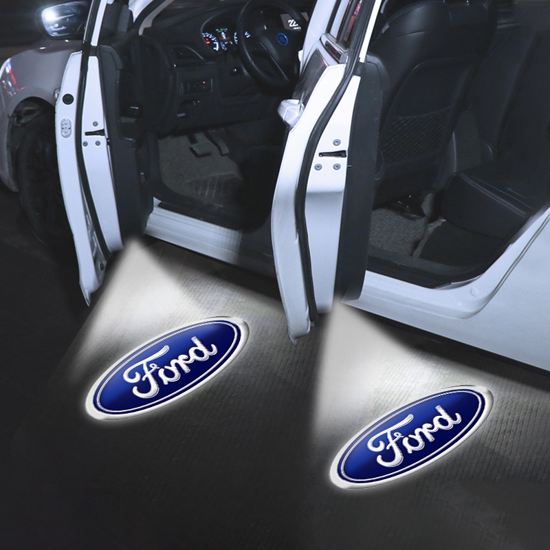 【現貨熱賣】1只裝車門迎賓燈高清3D汽車車標投影燈無線Led車門裝飾改裝燈適用於Ford Kuga Fiesta Foc