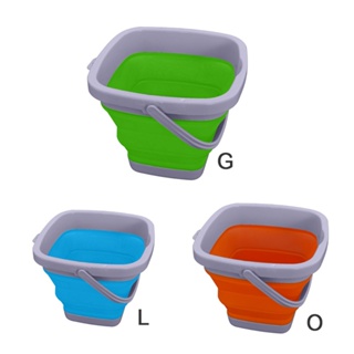 可摺疊水桶 釣魚戶外方形塑膠桶手提活魚桶漁具用品 戶外多功能手提水桶