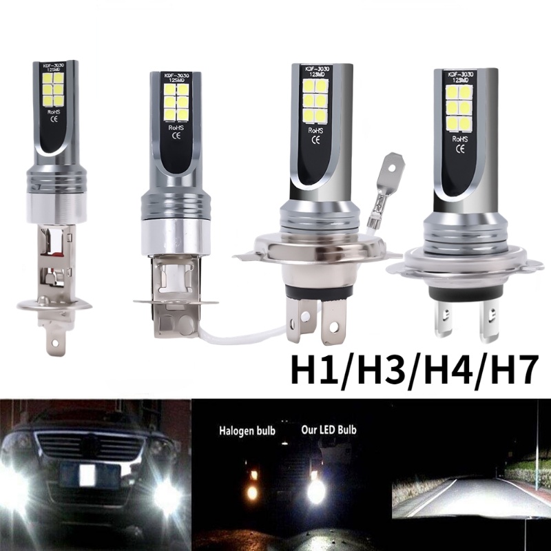 1 件裝 H1/H3/H4/H7 防水 COB LED 汽車霧燈燈泡超亮大燈 DRL 燈遠近光燈汽車配件