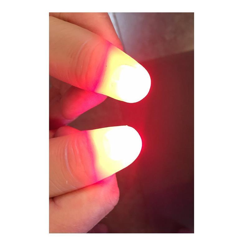 [2 件便攜式 LED 手指拇指燈道具派對酒吧表演燈紅色