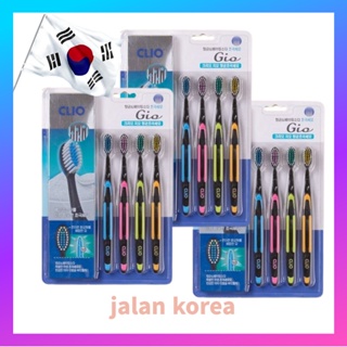 Clio Clio Clio Geo 抗菌小蘇打超細牙刷 4支韓國韓國牙刷牙刷醫用清潔 LG 美容大號