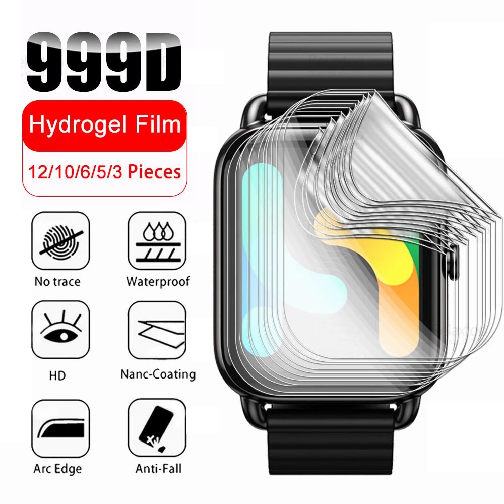 全曲面軟水凝膠膜, 適用於 HAYLOU RS4 Plus, 智能手錶高清透明防刮屏幕保護膜, 非玻璃
