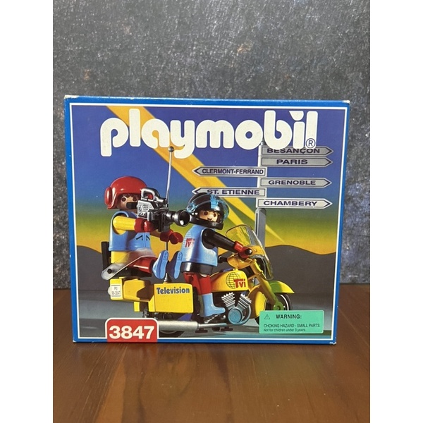 Playmobil摩比3847全新絕版盒裝新聞採訪重型機車摩托車