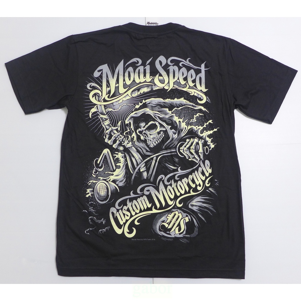 【Mr.17】MOAI SPEED 骷髏頭 鐮刀死神 地獄騎士 摩托車重型機車重機進口短袖T恤T-SHIRT(N305)