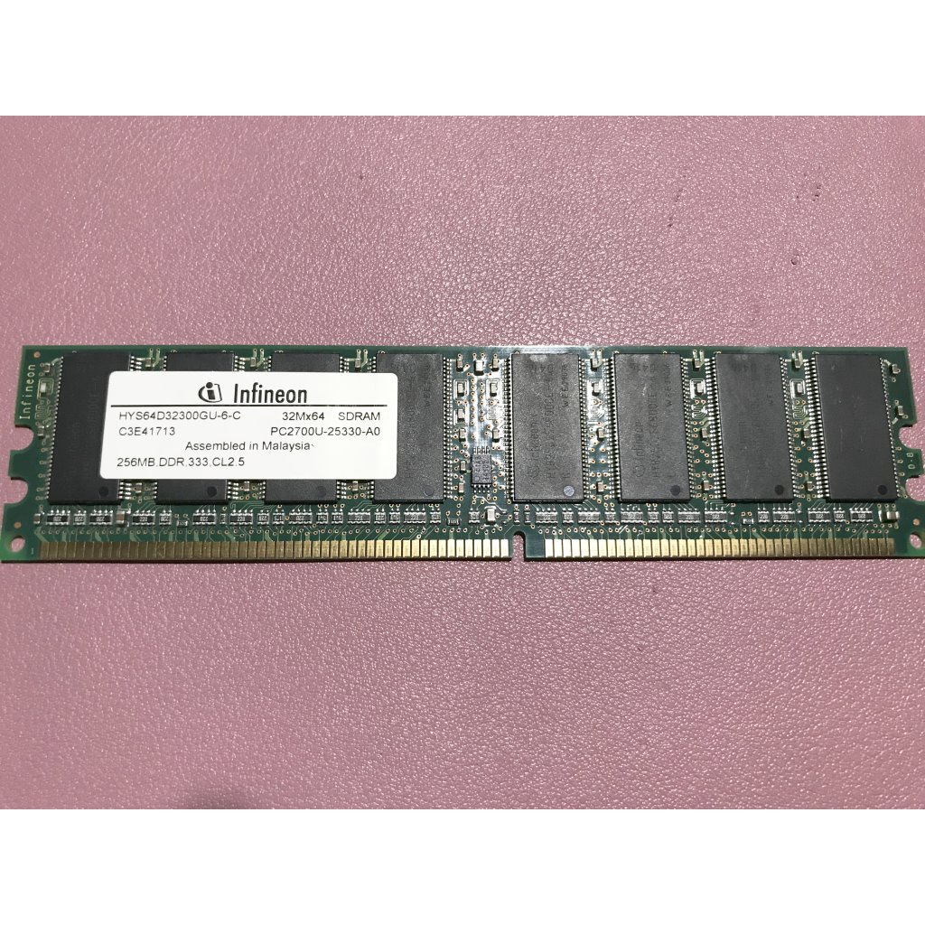 桌機RAM DDR-400 Infineon 256M  PC3200 SDRAM 單面 測試圖