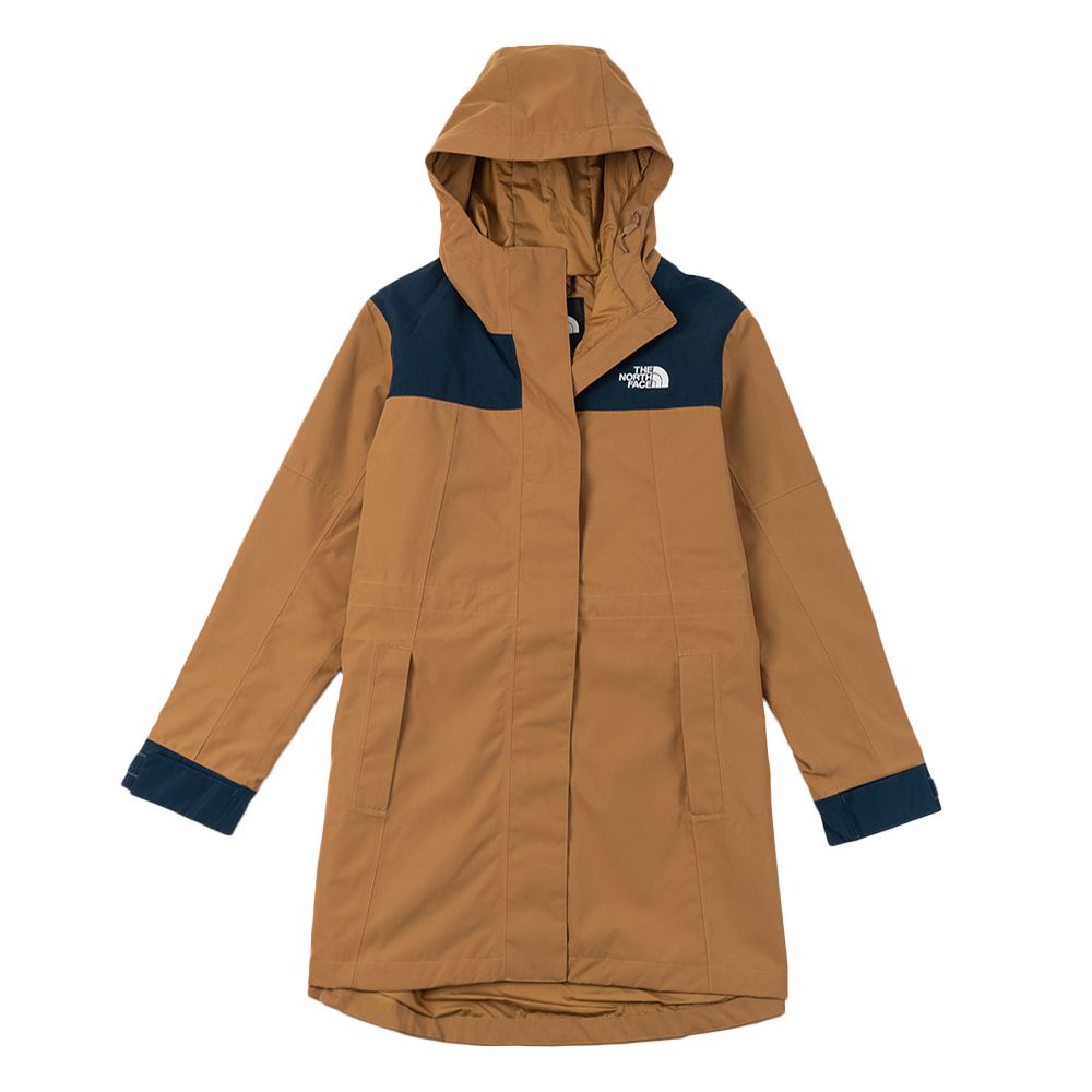 THE NORTH FACE ｜女款棕色防水透氣寬鬆長版衝鋒衣｜7WBR173