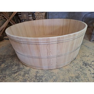 100%臺灣檜木溫泉飯店客製浴室用大型正圓泡澡桶172x172x65cm沒上漆可訂做味道濃鬱特價出清請先詢問庫存