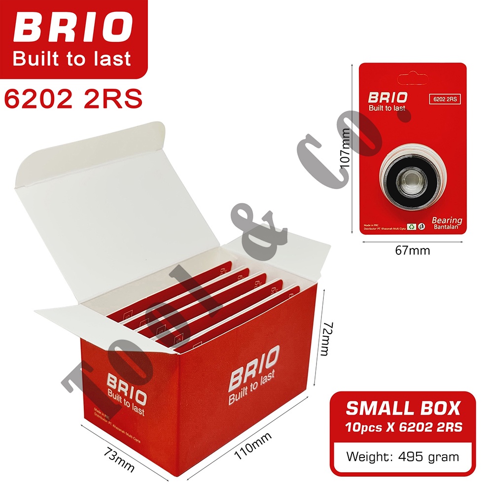 Brio 軸承 6202-2RS 10 個軸承軸承