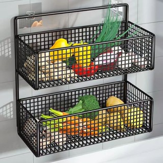 廚房收納 收納架 廚房置物架 餐具 炊具收納 廚房置物架蔥姜蒜壁掛收納各種果蔬墻上瀝水免打孔