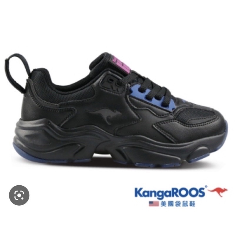 麻糬鞋屋👟KangaROOS美國袋鼠鞋 女款SWING 復古籃球老爹鞋KW01180-黑特價890元