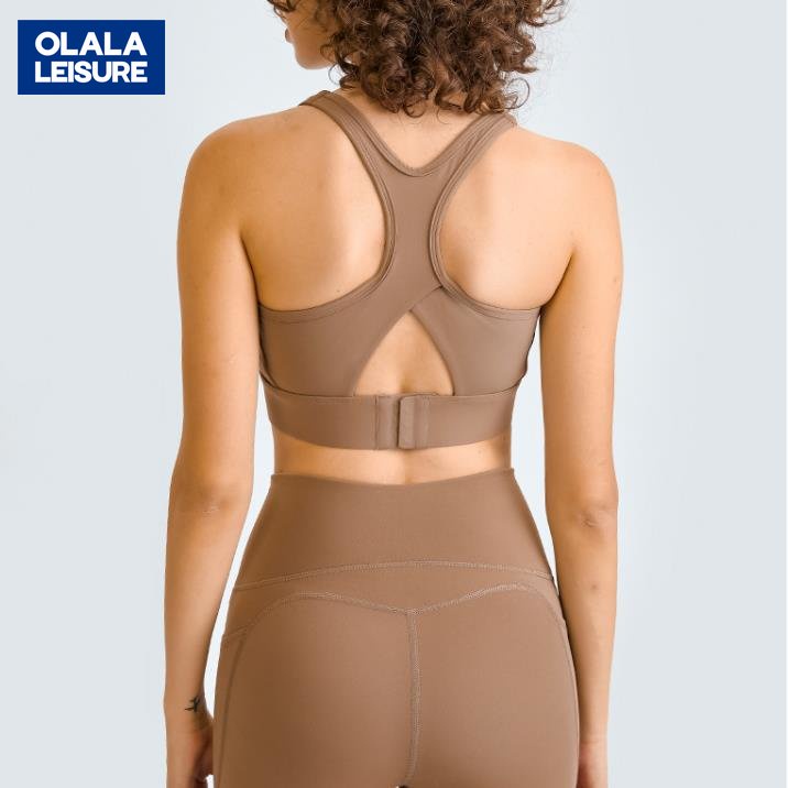Olala 新款後背鏤空美背運動內衣三排搭扣高強度防震運動內衣女 ST DW148