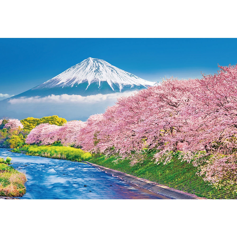 【小巷】風景 富士山和潤井川的櫻花（Beverly, 1000片, 1000-014, 日本拼圖)