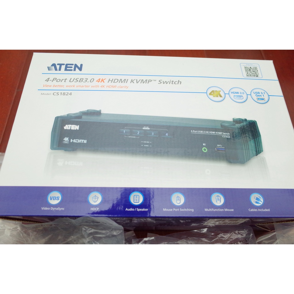 ATEN 宏正 CS1824 4埠USB 3.0 4K HDMI KVMP Switch