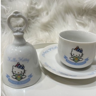 日本進口Hello Kitty 濃縮咖啡杯盤加搖鈴
