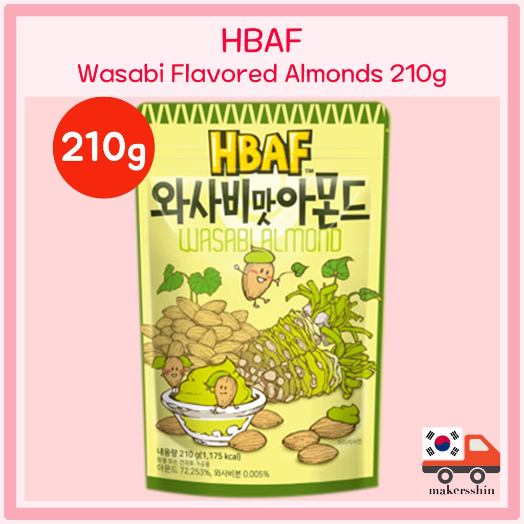 Hbaf 韓國調味杏仁健康飲食芥末味杏仁 210g