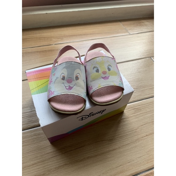 二手迪士尼奇奇蒂蒂女童後彈性涼鞋 台灣製 14號 附鞋盒