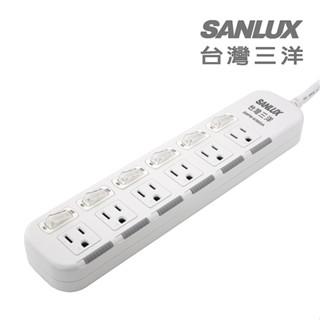SANLUX臺灣三洋 防塵蓋轉接 延長電源線 3孔6座6切1.8M (SYPW-W366DA)
