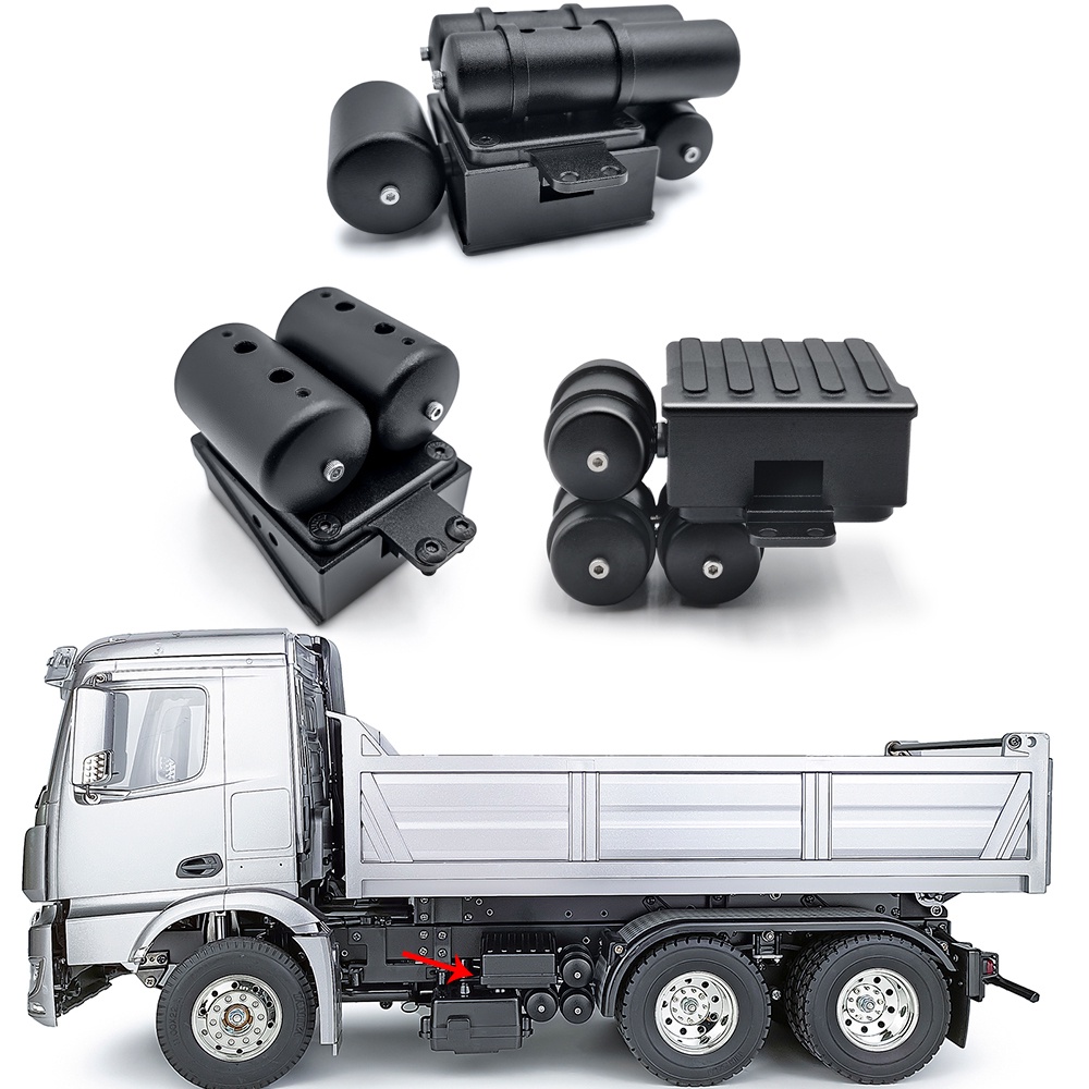 遙控車模擬電池盒油箱裝飾適用於 1/14 田宮 MAN 奔馳 R620 遙控卡車拖車自卸車 DIY 玩具零件