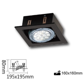 小鵬~舞光 LED AR111 替換式 四角崁燈 四方 方型 盒燈 燈具空台 單燈 DL-31019
