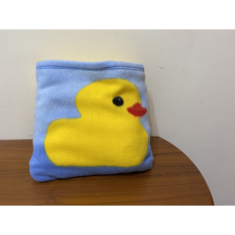 黃色小鴨可折疊薄毛毯-全新