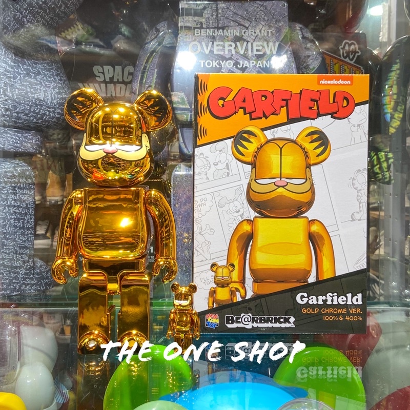 TheOneShop BE@RBRICK Garfield Gold Chrome 電鍍 加菲貓 金色 電鍍加菲貓