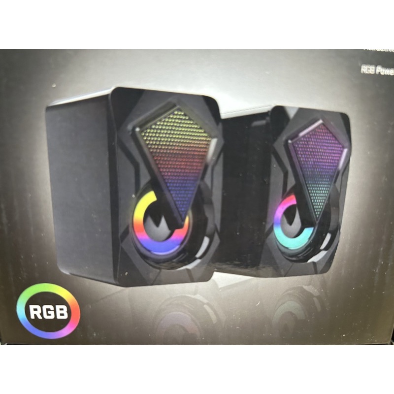 全新RGB 七彩燈電腦喇叭，多媒體重低音音響，雙聲道喇叭