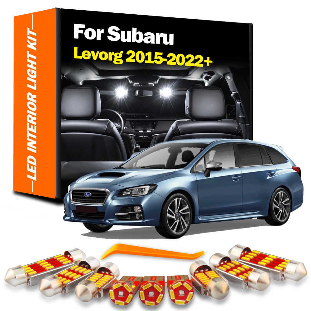 SUBARU 10 件裝內部 LED 適用於斯巴魯 Levorg 2015-2022+ Canbus 車輛室內圓頂閱讀後