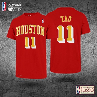籃球衫男款女款 NBA T 恤籃球 T 恤經典休斯頓火箭隊 11 號姚明 2004 05 紅色考斯 NBA T 恤籃球