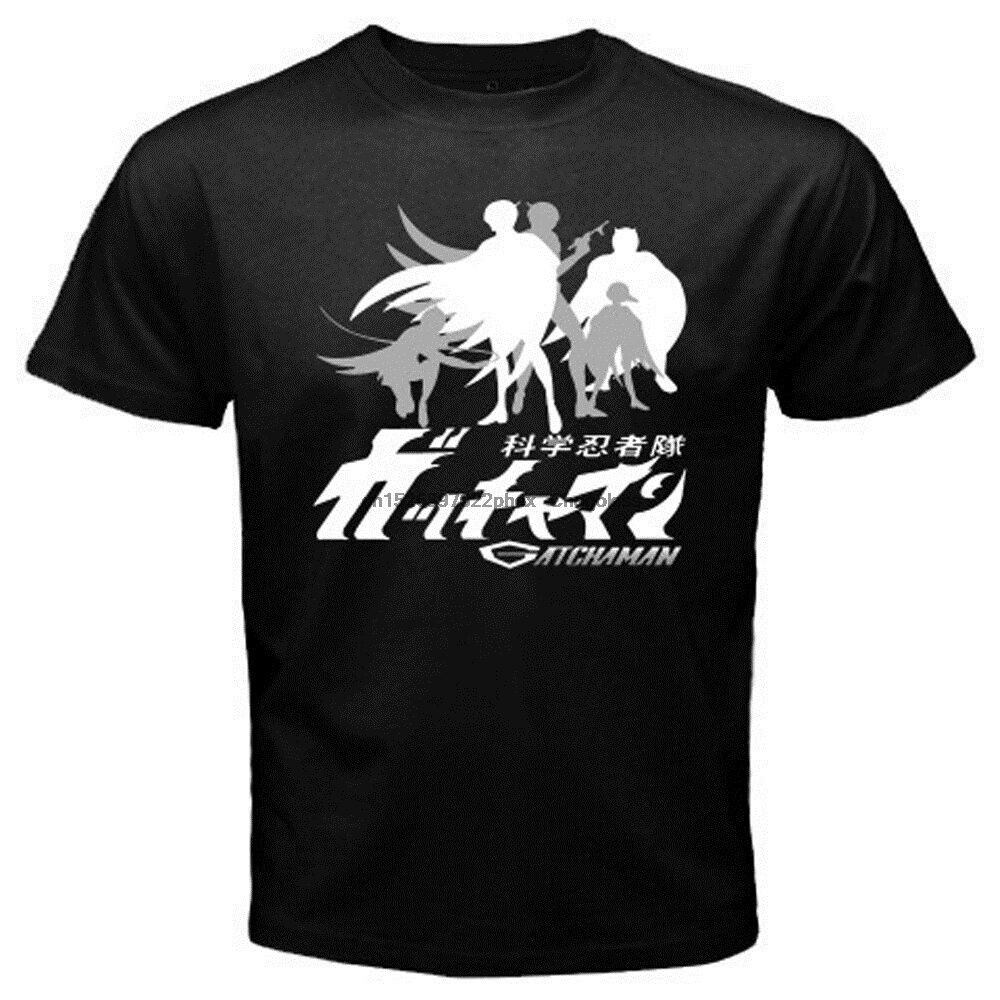 日本動漫科學忍者隊Gatchaman科學小飛俠短袖上衣男士百分百純棉圓領短袖T恤