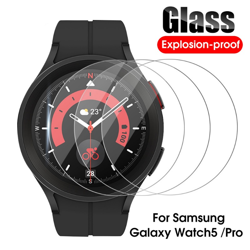 全覆蓋超薄高清透明鋼化玻璃屏幕保護膜 / 防刮保護膜, 兼容三星 Galaxy Watch 5 Pro / Smartw