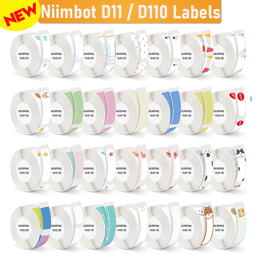 原廠精臣 D11/D101/D110 標籤貼紙 防水熱敏打印紙卷 各種尺寸圖案 適用於 Niimbot 熱敏標籤打印