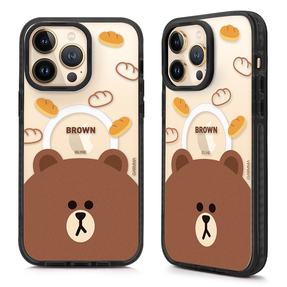 GARMMA永橙 LINE FRIENDS iPhone 14系列 磁吸款保護殼 麵包熊大【魔力電玩】