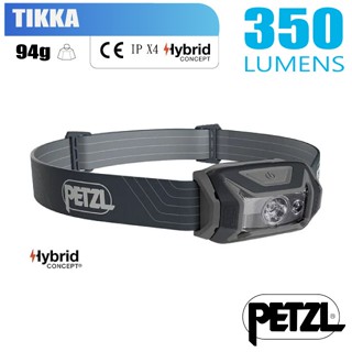【法國 Petzl】送》TIKKA 超輕量標準頭燈(350流明.IPX4防水).LED頭燈.電子燈 灰 E061AA00