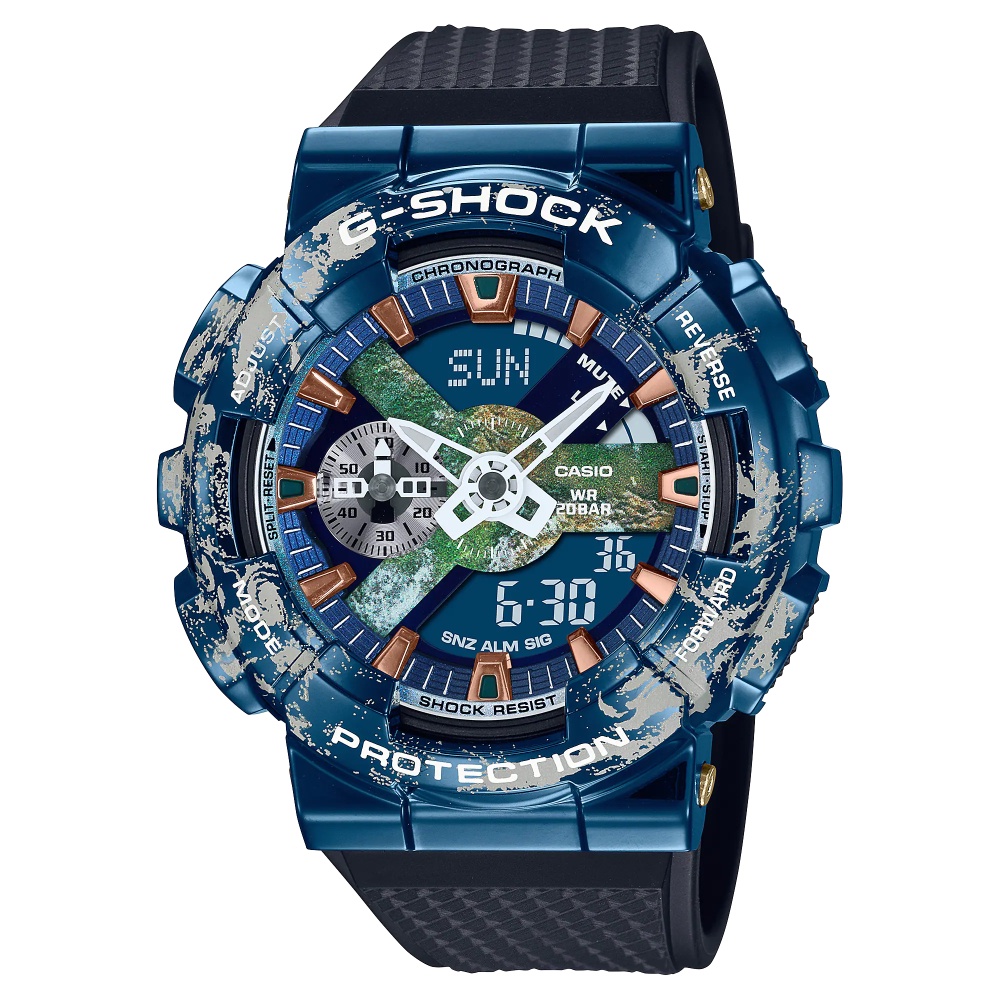 G-SHOCK / GM-110EARTH-1A / 卡西歐 CASIO [ 官方直營 ] 地球主題設計獨具一格金屬錶圈