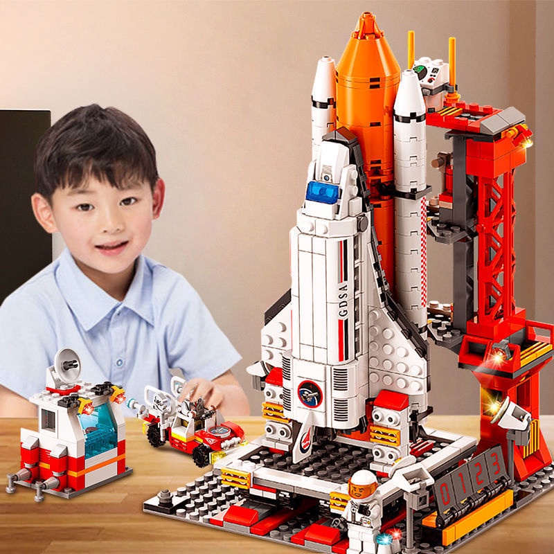航天積木 航天飛機兒童火箭模型積木拼裝玩具益智腦男女孩生日禮物6歲以上7