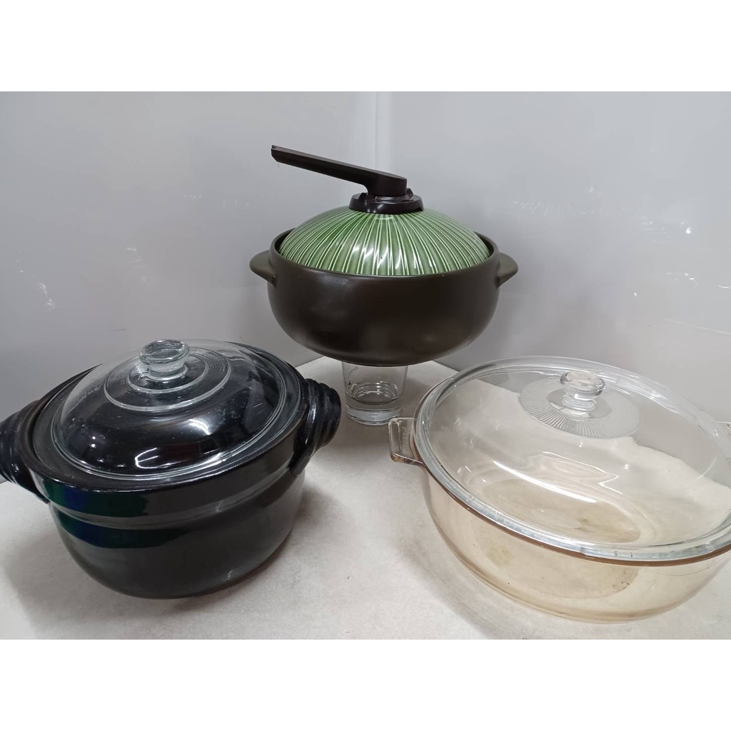 鼓形養生煲湯鍋3.5L**品牌陶瓷砂鍋*透明玻璃鍋