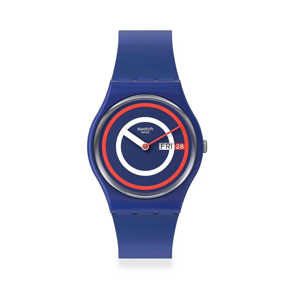 【SWATCH】Gent 手錶 SWATCH BLUE TO BASICS 迴圈藍34mm 瑞士錶 SO28N703
