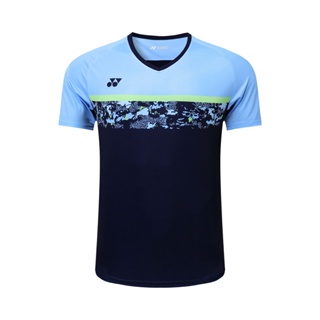 Yonex新款羽毛球服運動衫比賽訓練短袖球衣透氣速乾球衣僅襯衫比賽隊服休閒透氣運動衫