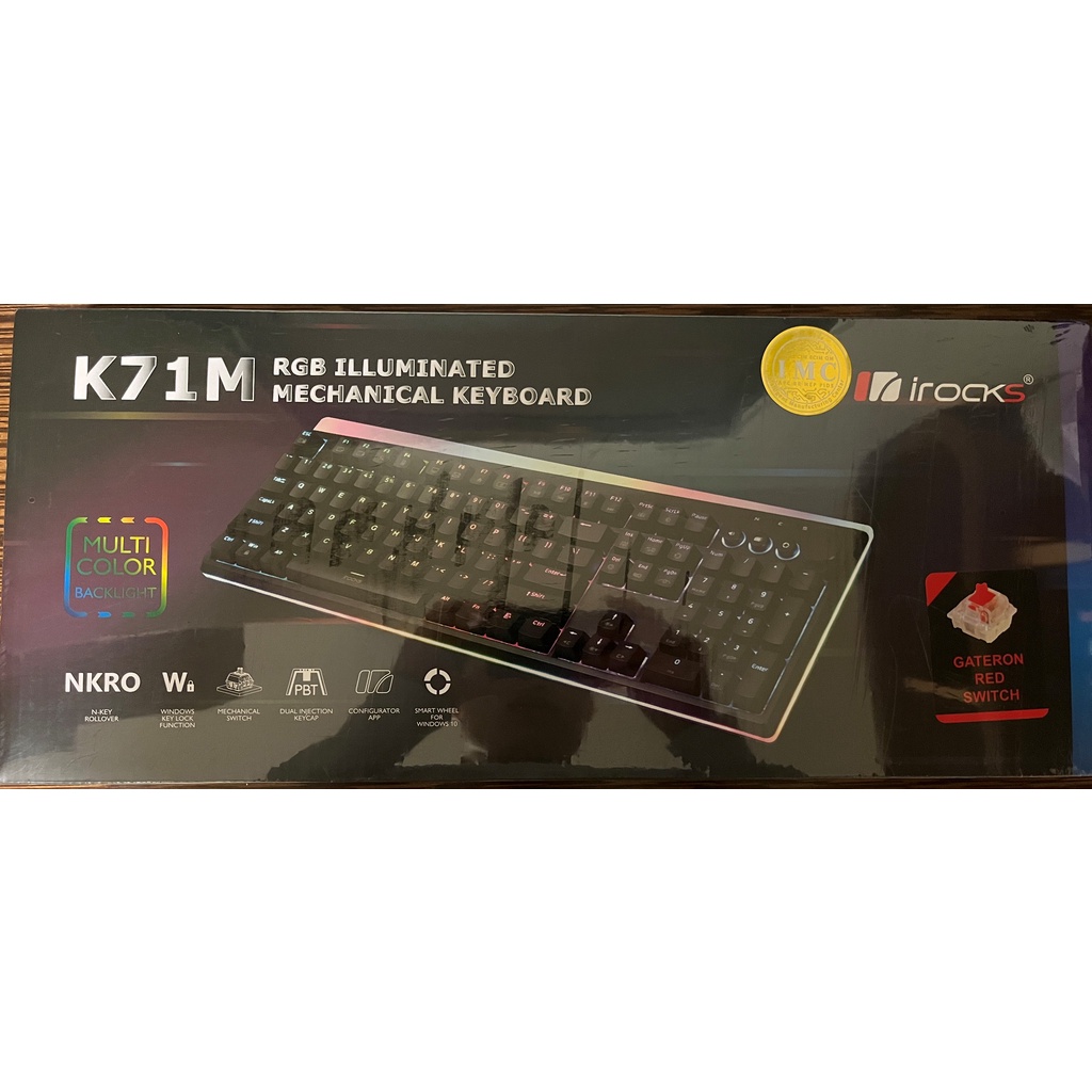 irocks K71M 黑色紅軸機械式鍵盤