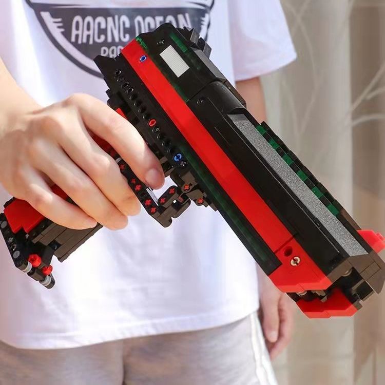 武器積木 男孩吃雞武器玩具兼容樂高moc積木槍可發射機械拼裝兒童沙漠之鷹