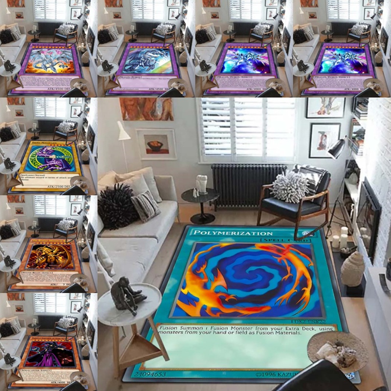 遊戲王怪獸卡地毯臥室客廳卡通地毯浴室防滑地墊可訂製