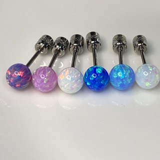 嬉好飾【S.E.'s HOUSE】 星球 澳洲寶石 長版 鎖珠耳環【快速出貨】臺灣製 316 鋼耳環 澳寶 Opal歐泊